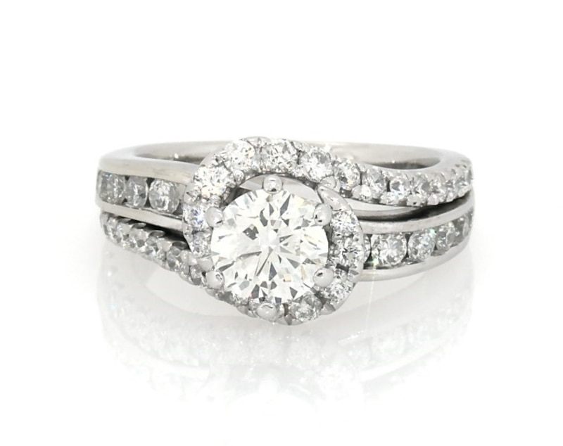 Main Image 1 of Previously Owned Diamond Engagement Ring 1-3/8 ct tw 14K White Gold