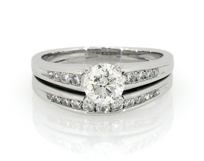 Main Image 1 of Previously Owned Diamond Bridal Set 1 ct tw 14K White Gold