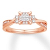 Thumbnail Image 1 of Previously Owned Diamond Promise Ring 1/3 ct tw Princess 10K Rose Gold