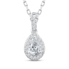 Thumbnail Image 1 of Previously Owned Diamond Necklace 3/8 ct tw Pear/Round 10K White Gold