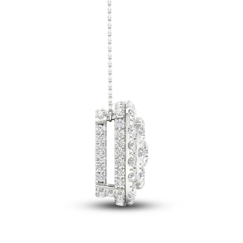 Main Image 2 of Previously Owned Colorless Diamond Necklace 1-1/2 ct tw Round 14K White Gold