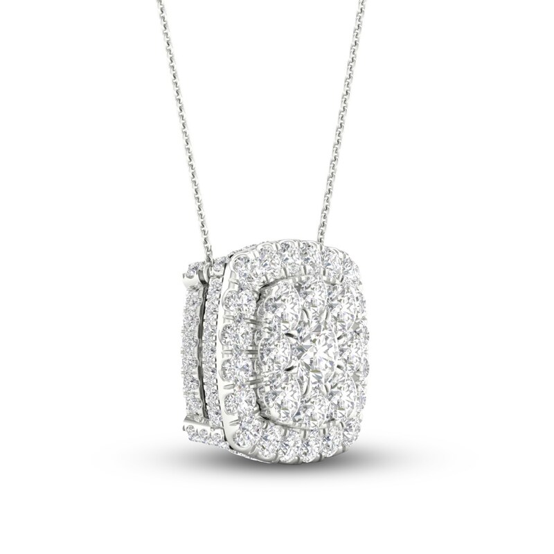 Main Image 3 of Previously Owned Colorless Diamond Necklace 1-1/2 ct tw Round 14K White Gold