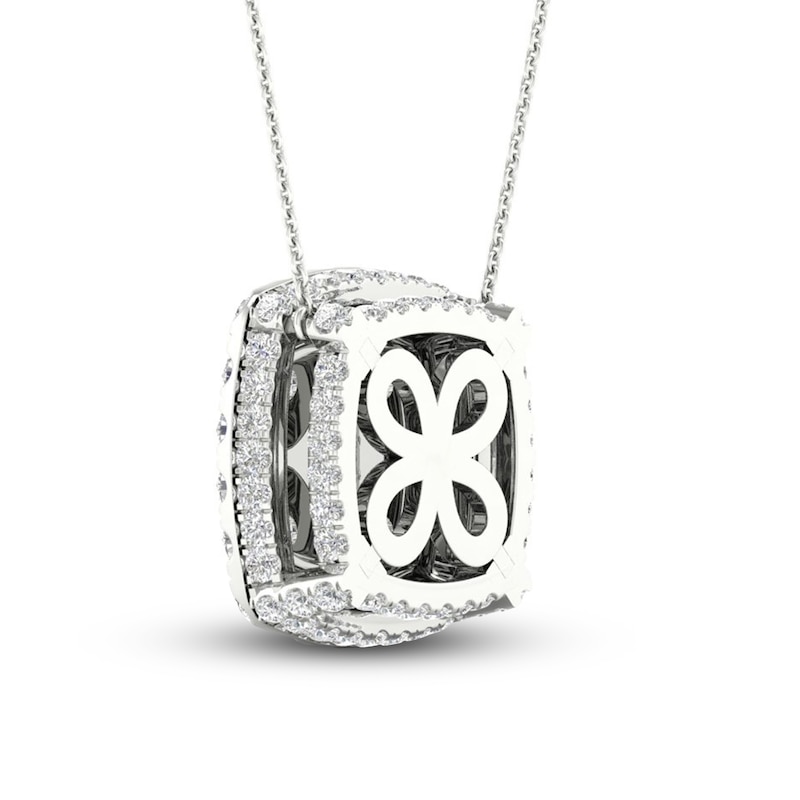 Main Image 4 of Previously Owned Colorless Diamond Necklace 1-1/2 ct tw Round 14K White Gold