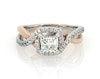 Thumbnail Image 1 of Previously Owned Princess and Round-Cut Diamond Engagement Ring 1 ct tw 14K Two-Tone Gold