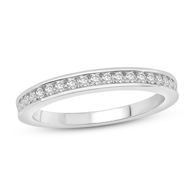 Main Image 1 of Previously Owned Diamond Wedding Band 1/4 ct tw Round 14K White Gold