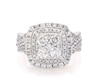 Thumbnail Image 1 of Previously Owned Multi-Diamond Cushion Halo Engagement Ring 2 ct tw 14K White Gold