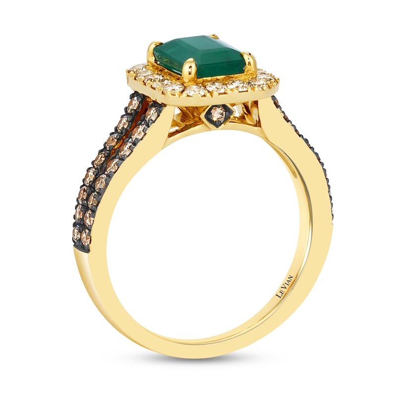 Main Image 3 of Previously Owned Le Vian Natural Emerald Ring 3/4 ct tw Diamonds 14K Honey Gold