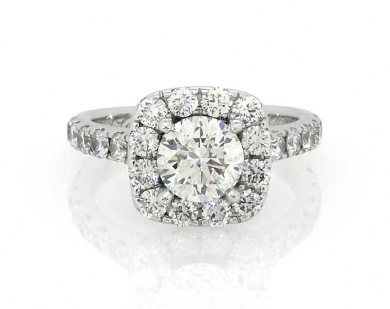 Main Image 1 of Previously Owned Diamond Engagement Ring 2-1/5 ct tw 14K White Gold