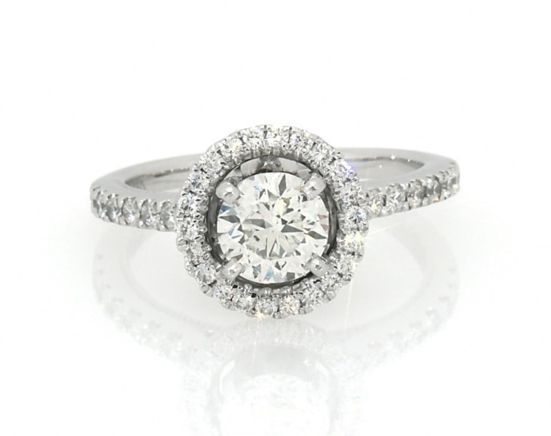 Main Image 1 of Previously Owned Diamond Engagement Ring 1 ct tw 14K White Gold