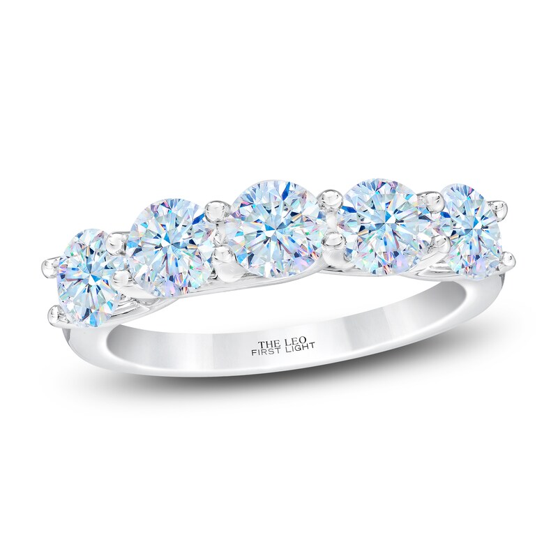 Main Image 1 of Previously Owned THE LEO First Light Diamond Anniversary Band 2 ct tw Round 14K White Gold