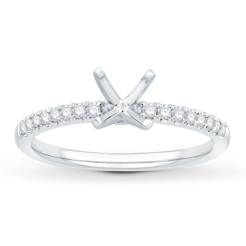 Main Image 1 of Previously Owned Diamond Engagement Ring Setting 1/6 ct tw Round Platinum