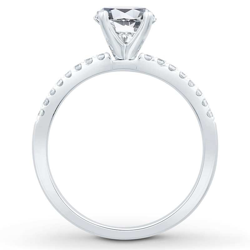 Main Image 2 of Previously Owned Diamond Engagement Ring Setting 1/6 ct tw Round Platinum