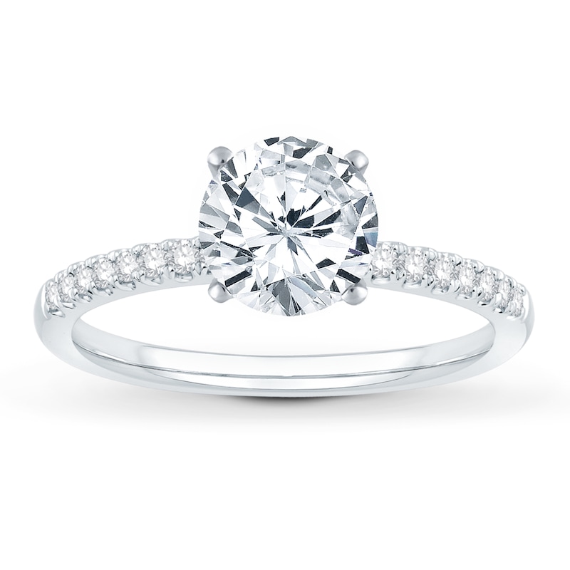 Main Image 3 of Previously Owned Diamond Engagement Ring Setting 1/6 ct tw Round Platinum