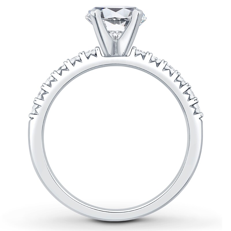 Main Image 2 of Previously Owned Diamond Engagement Ring Setting 1/2 ct tw Princess 14K White Gold