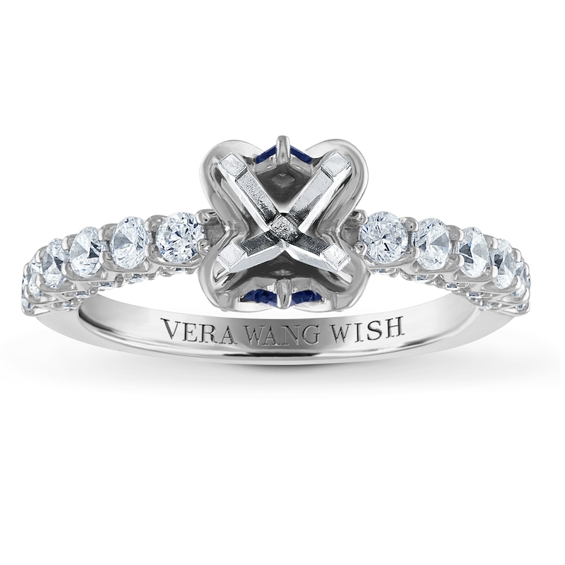 Main Image 1 of Previously Owned Vera Wang WISH Diamond Ring Setting 3/4 ct tw Round 14K White Gold