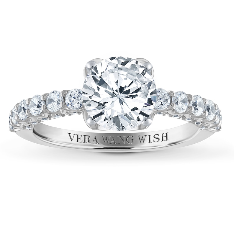 Main Image 3 of Previously Owned Vera Wang WISH Diamond Ring Setting 3/4 ct tw Round 14K White Gold