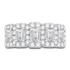 Thumbnail Image 3 of Previously Owned Diamond Anniversary Ring 2 ct tw Emerald/Round 14K White Gold