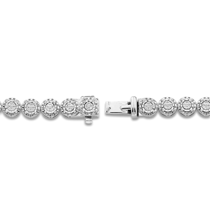 Main Image 3 of Previously Owned Diamond Tennis Bracelet 1/4 ct tw Round Sterling Silver 7"
