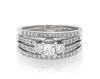 Thumbnail Image 1 of Previously Owned Princess & Round-Cut Diamond Wedding Ring 1-1/3 ct tw 14K White Gold