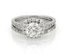 Thumbnail Image 1 of Previously Owned Round-Cut Diamond Halo Bridal Set 3/8 ct tw 14K White Gold Size 4.75