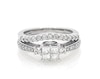Thumbnail Image 1 of Previously Owned Princess-Cut Quad Diamond Bridal Set 7/8 ct tw 10K White Gold Size 3.75