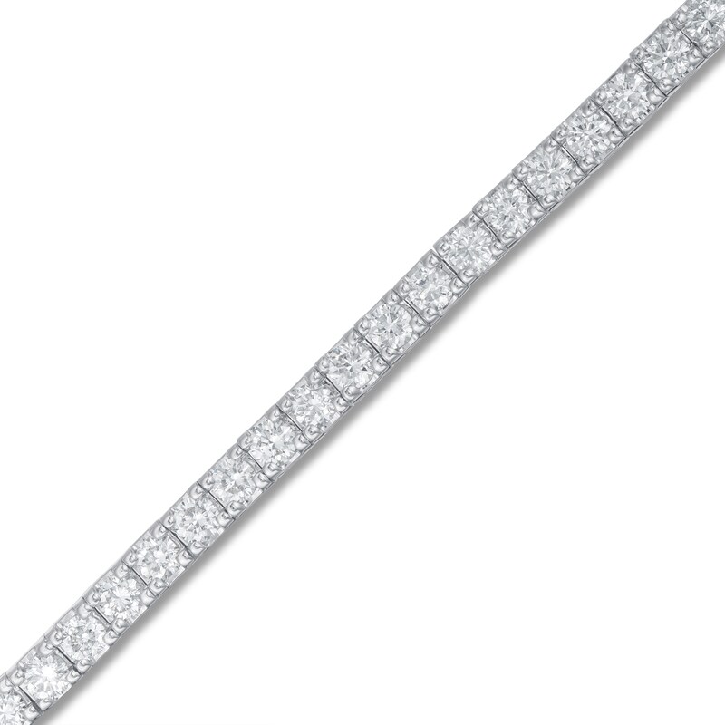 Main Image 2 of Previously Owned Lab-Grown Diamond Bracelet 3 ct tw Round 14K White Gold