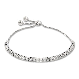 Previously Owned Lab-Grown Diamond Bolo Bracelet 2 ct tw Round 14K White Gold