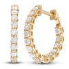 Thumbnail Image 2 of Previously Owned Lab-Created Diamond Hoop Earrings 1 ct tw Round 14K Yellow Gold