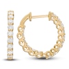 Thumbnail Image 3 of Previously Owned Lab-Created Diamond Hoop Earrings 1 ct tw Round 14K Yellow Gold