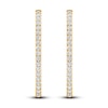 Thumbnail Image 3 of Previously Owned Lab-Grown Diamond Hoop Earrings 2 ct tw Round 14K Yellow Gold