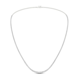Previously Owned Lab-Grown Diamond Tennis Necklace 7 ct tw Round 14K White Gold
