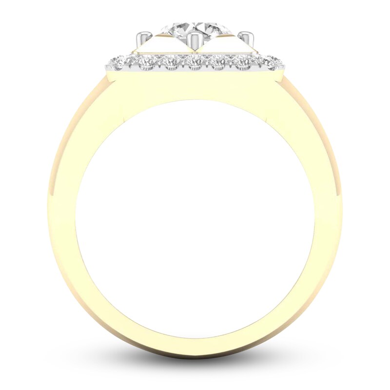 Main Image 2 of Previously Owned Men's Lab-Grown Diamond Ring 2 ct tw Round 14K Yellow Gold