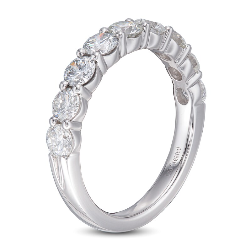 Main Image 2 of Previously Owned Lab-Created Diamond Wedding Band 1-1/2 ct tw Round 14K White Gold