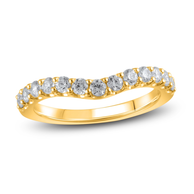 Previously Owned Lab-Grown Diamond Contour Anniversary Band 5/8 ct tw Round 14K Yellow Gold