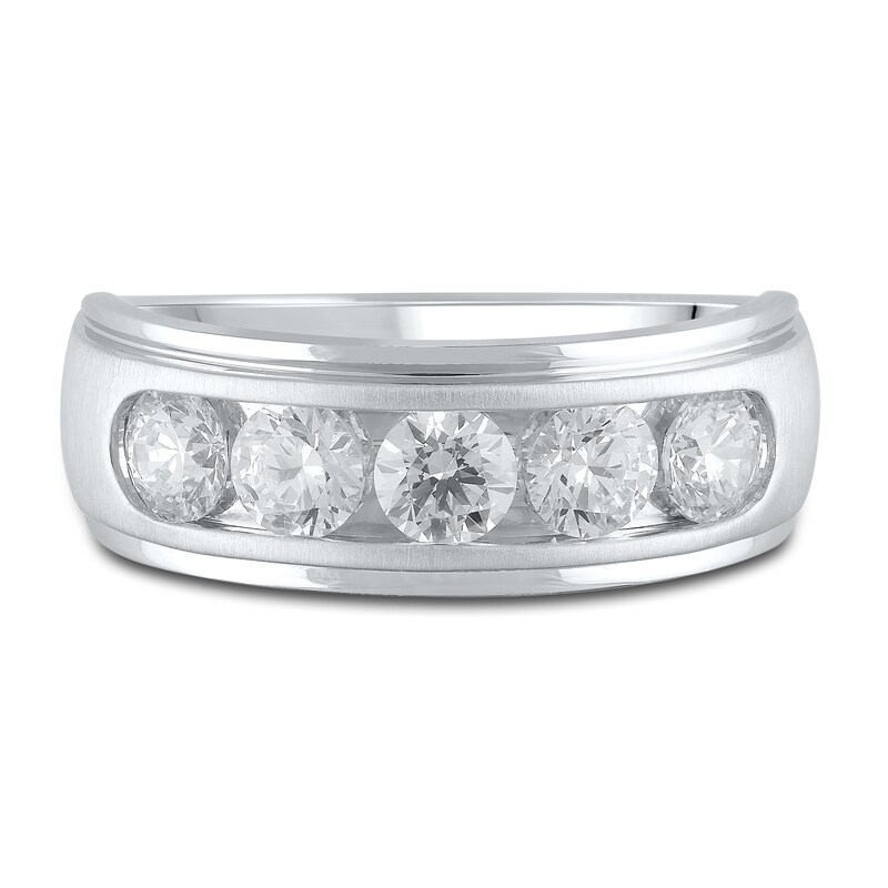 Previously Owned Men's Lab-Grown Diamond Ring 2 ct tw Round 10K White Gold