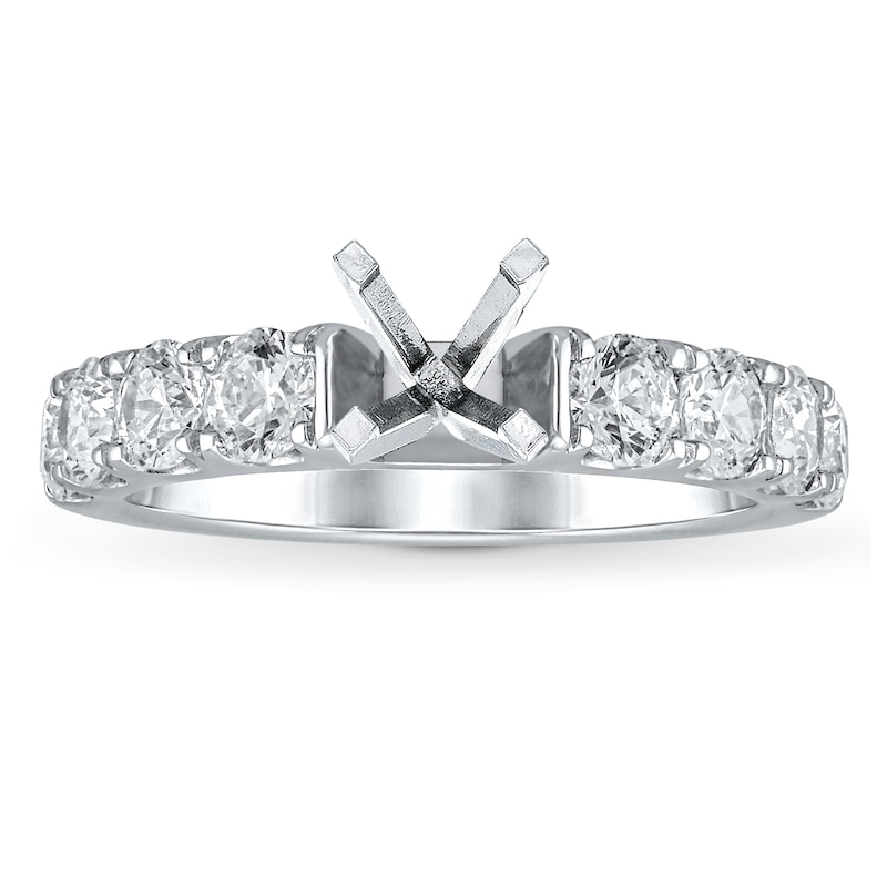 Main Image 1 of Previously Owned Lab-Grown Diamond Engagement Ring Setting 1-1/2 ct tw Round 14K White Gold