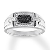 Thumbnail Image 1 of Previously Owned Men's Diamond Ring 1/5 ct tw Black & White 10K White Gold