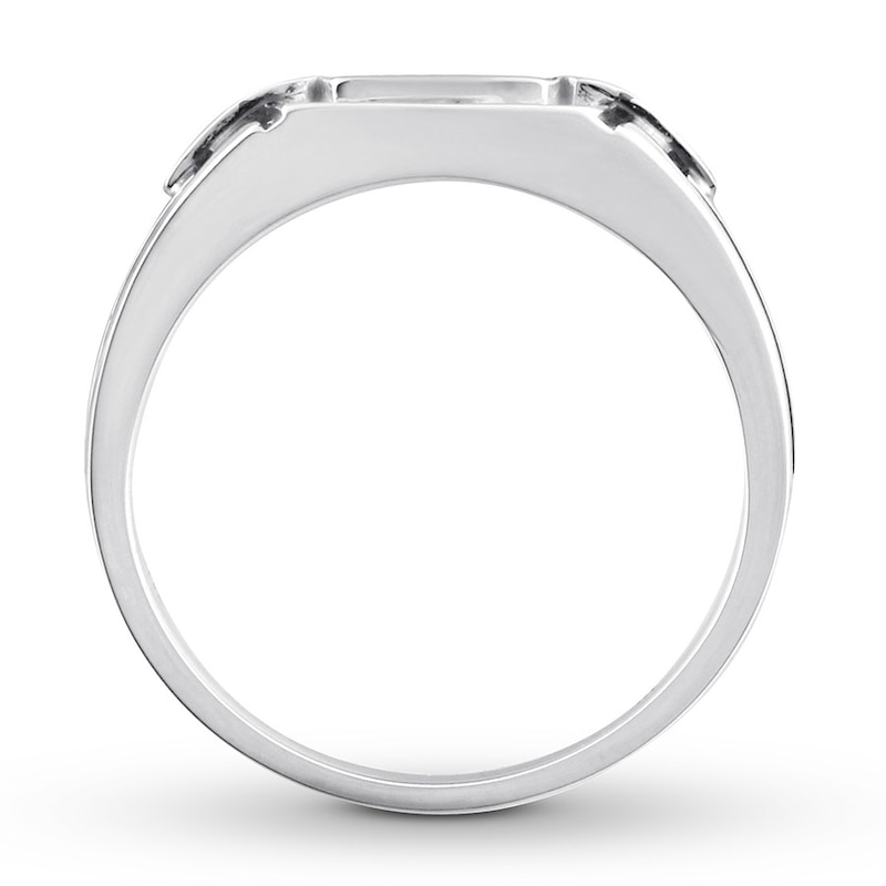 Main Image 4 of Previously Owned Men's Diamond Ring 1/5 ct tw Black & White 10K White Gold