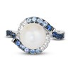 Thumbnail Image 2 of Previously Owned Le Vian Natural Sapphire & Freshwater Cultured Pearl Ring 14K Vanilla Gold