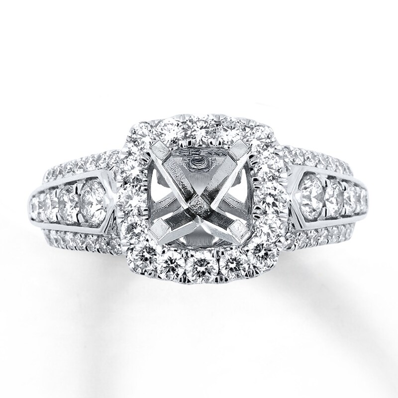 Main Image 1 of Previously Owned Diamond Ring Setting 1-1/8 ct tw Round 14K White Gold