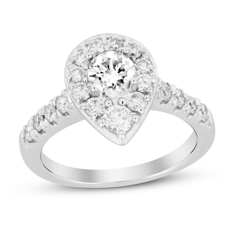 Main Image 1 of Previously Owned Diamond Engagement Ring 1-1/3 ct tw Round 14K White Gold
