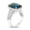 Thumbnail Image 2 of Previously Owned Effy Natural Blue Topaz Ring 3/8 ct tw Diamonds 14K White Gold