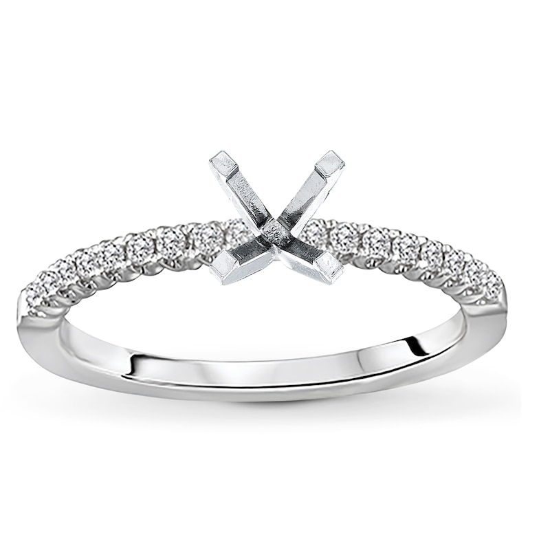 Main Image 1 of Previously Owned Diamond Ring Setting 1/6 carat tw Round 14K White Gold