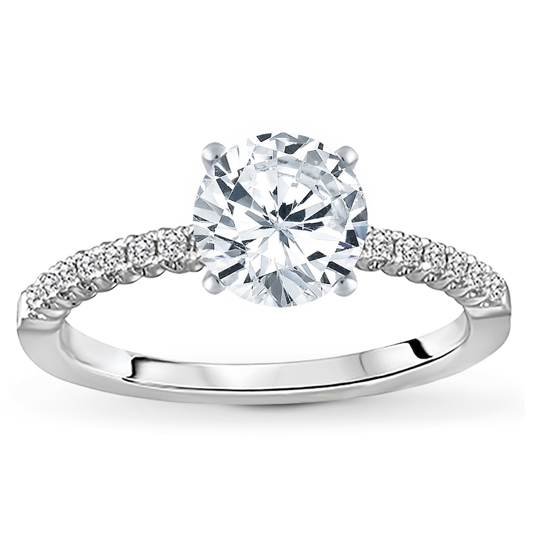 Main Image 3 of Previously Owned Diamond Ring Setting 1/6 carat tw Round 14K White Gold