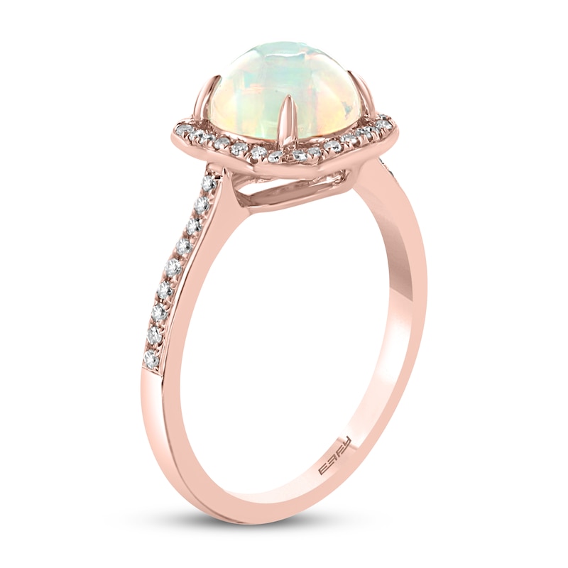 Main Image 2 of Previously Owned Effy Natural Opal Ring 1/6 ct tw Diamonds 14K Rose Gold