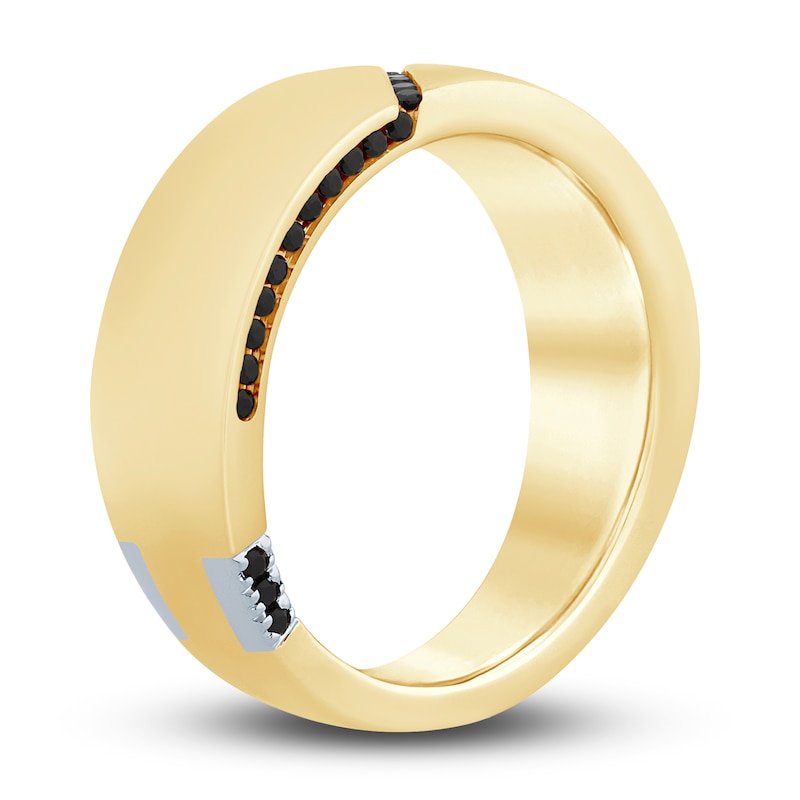 Main Image 2 of Previously Owned Pnina Tornai Men's Black Diamond Ring 1/4 ct tw Round 14K Yellow Gold
