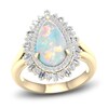 Thumbnail Image 1 of Previously Owned Natural Opal Ring 1/2 ct tw Diamonds 10K Yellow Gold