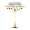 Thumbnail Image 3 of Previously Owned Natural Opal Ring 1/2 ct tw Diamonds 10K Yellow Gold