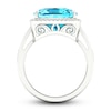 Thumbnail Image 4 of Previously Owned Natural Swiss Blue Topaz Ring 1/6 ct tw Diamonds 10K White Gold