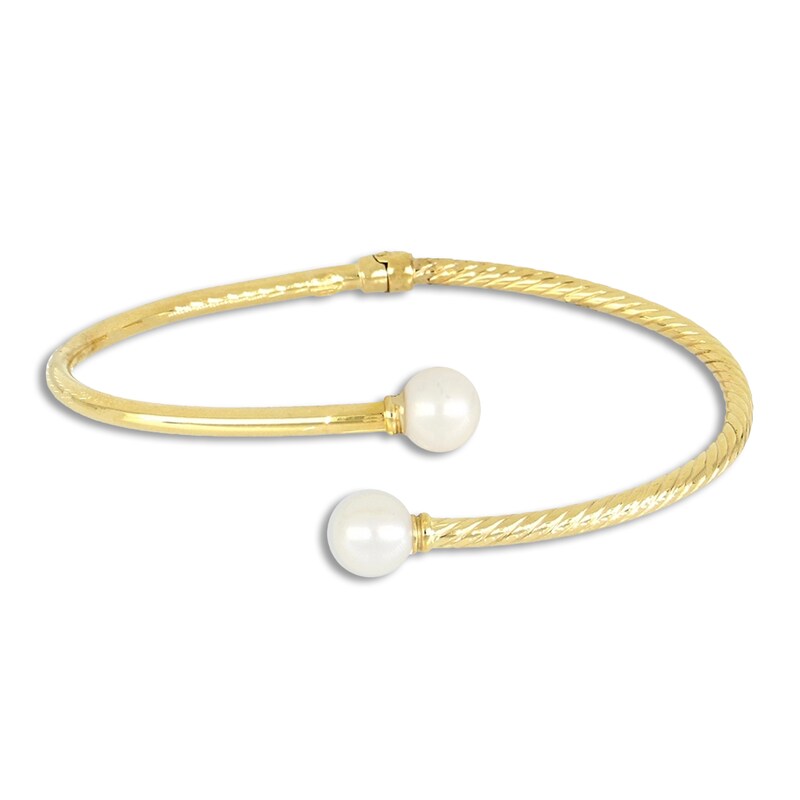 Main Image 1 of Previously Owned Freshwater Cultured Pearl Bangle Bracelet 14K Yellow Gold